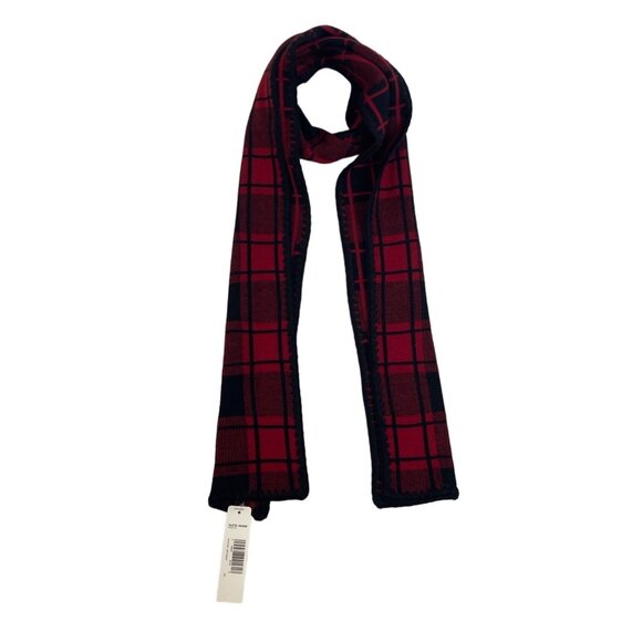 Unisex One Size Pendleton Red and Black Plaid Scarf New - Picture 1 of 6